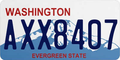 WA license plate AXX8407