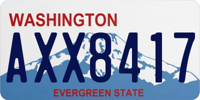 WA license plate AXX8417
