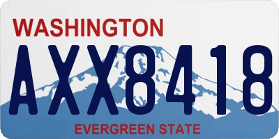 WA license plate AXX8418