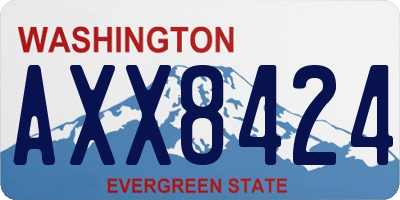 WA license plate AXX8424