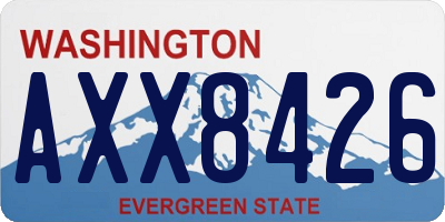 WA license plate AXX8426