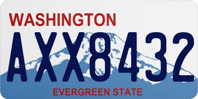 WA license plate AXX8432