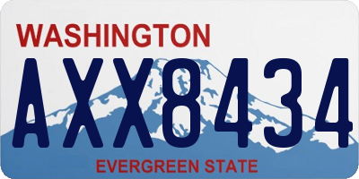 WA license plate AXX8434