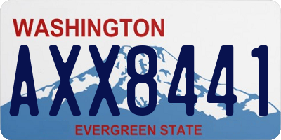 WA license plate AXX8441