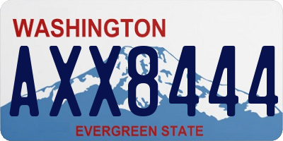 WA license plate AXX8444