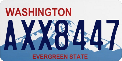 WA license plate AXX8447