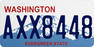 WA license plate AXX8448