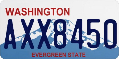 WA license plate AXX8450