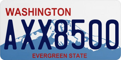 WA license plate AXX8500