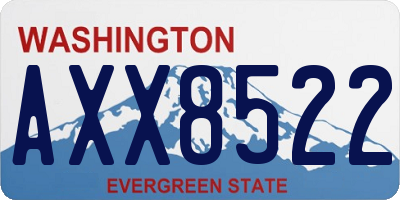 WA license plate AXX8522