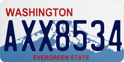 WA license plate AXX8534