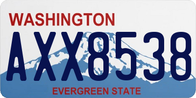 WA license plate AXX8538