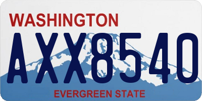 WA license plate AXX8540