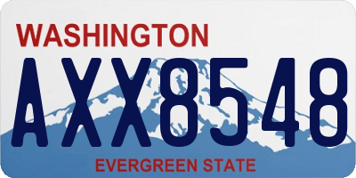 WA license plate AXX8548