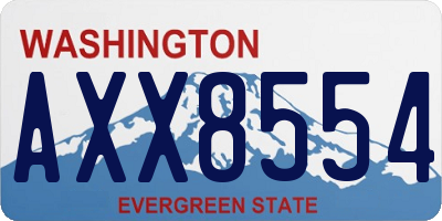 WA license plate AXX8554