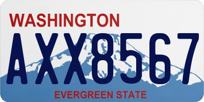WA license plate AXX8567