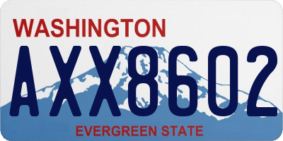 WA license plate AXX8602
