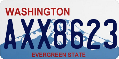 WA license plate AXX8623
