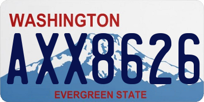WA license plate AXX8626