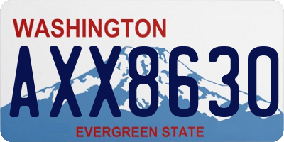 WA license plate AXX8630