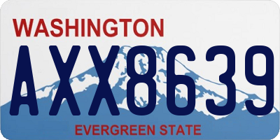 WA license plate AXX8639