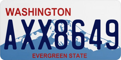 WA license plate AXX8649