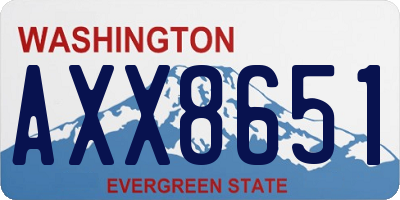 WA license plate AXX8651