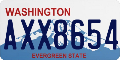 WA license plate AXX8654