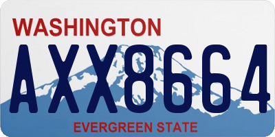 WA license plate AXX8664