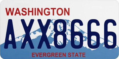 WA license plate AXX8666