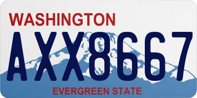 WA license plate AXX8667