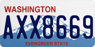 WA license plate AXX8669