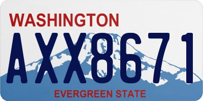 WA license plate AXX8671