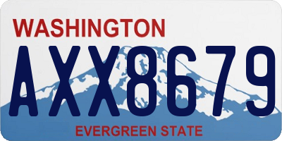 WA license plate AXX8679