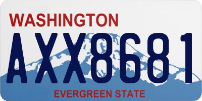 WA license plate AXX8681
