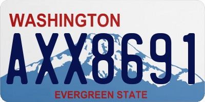 WA license plate AXX8691