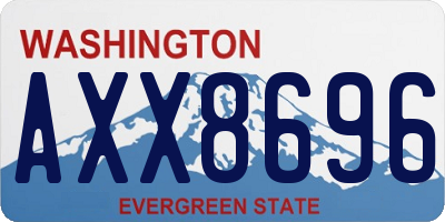 WA license plate AXX8696