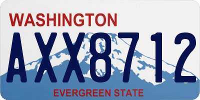 WA license plate AXX8712
