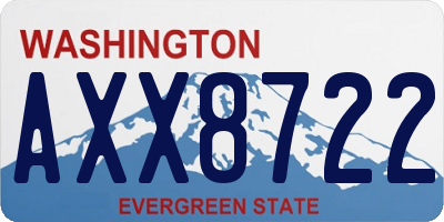 WA license plate AXX8722