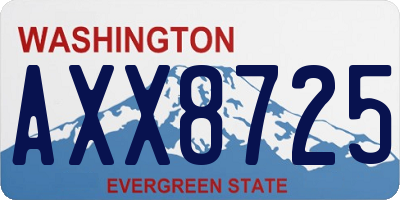 WA license plate AXX8725