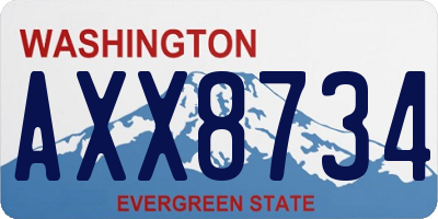 WA license plate AXX8734