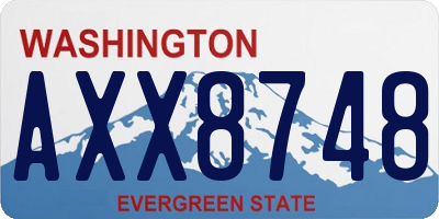 WA license plate AXX8748