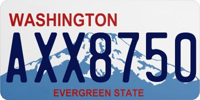WA license plate AXX8750