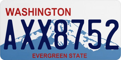 WA license plate AXX8752