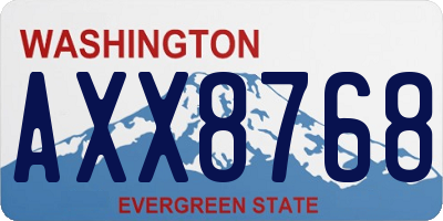 WA license plate AXX8768