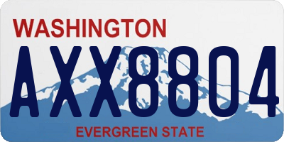 WA license plate AXX8804