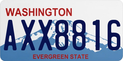 WA license plate AXX8816