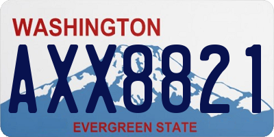 WA license plate AXX8821