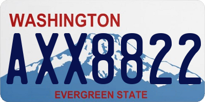 WA license plate AXX8822