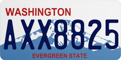 WA license plate AXX8825